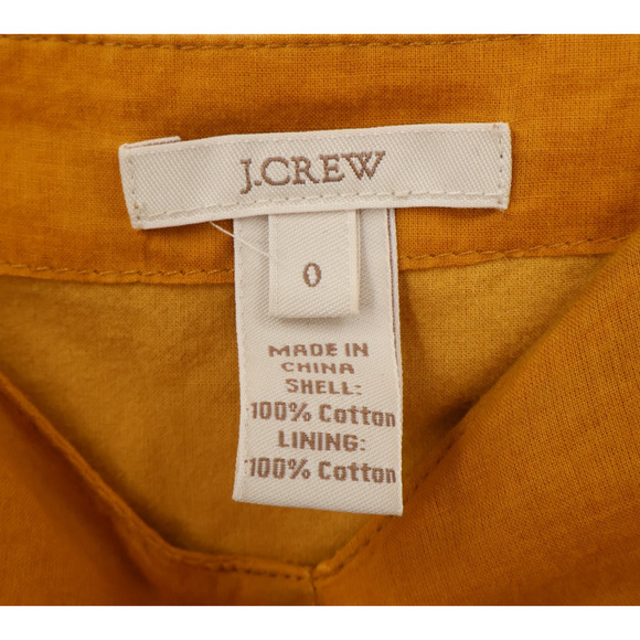 J.Crew Mustard Yellow Cami Top Boho Fairy Eyelet Cotton Summer Beachy Y2K Size 0 - Picture 5 of 8